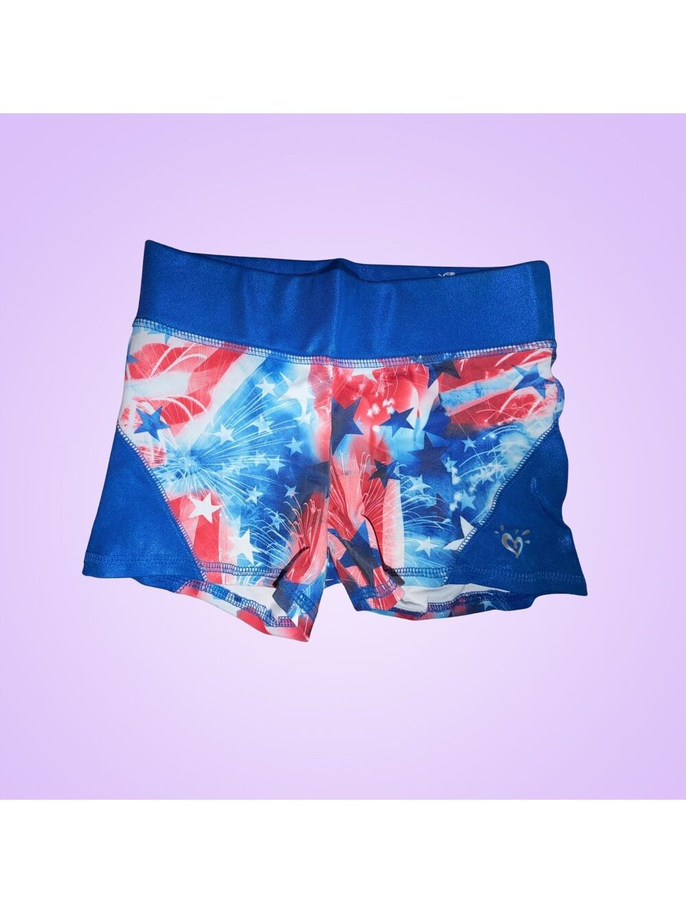 Justice Girls Size 8 Patriotic Fireworks Stars Athletic Activewear Dance Shorts